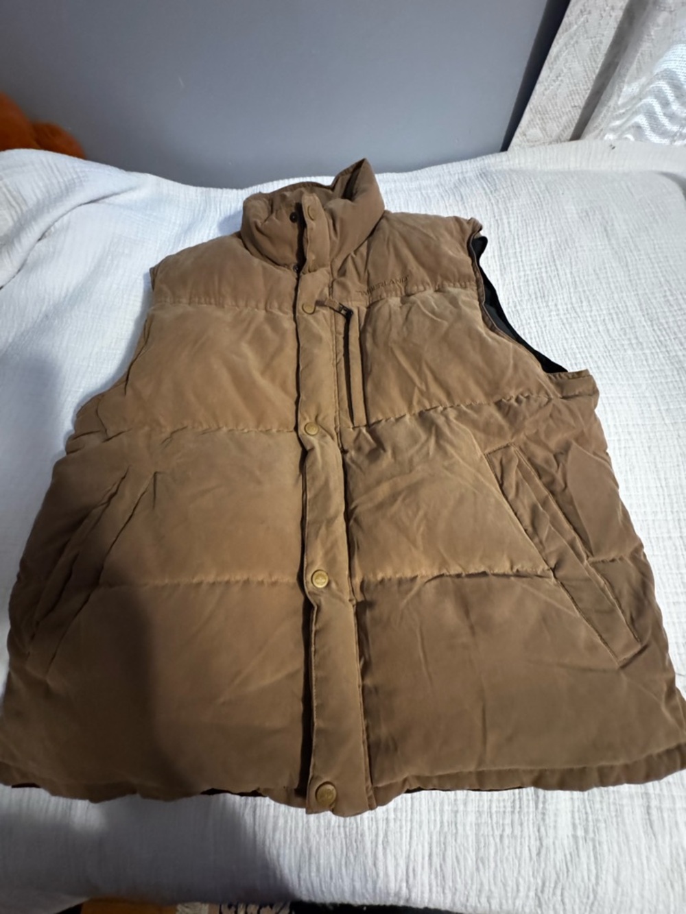 Timberland Weathergear Vintage DUCK DOWN Puffer Vest Style 7891 Brown Size L